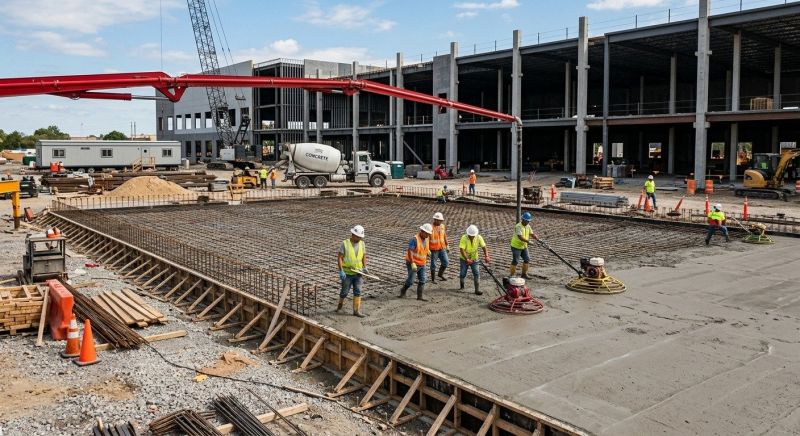 Commercial Slab Construction in Polk County, NC